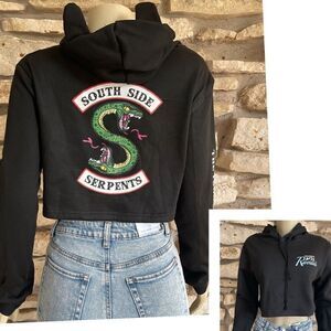 Southside Serpents Riverdale Women’s Crop Sweater Hoodie Size Medium Biker Gang